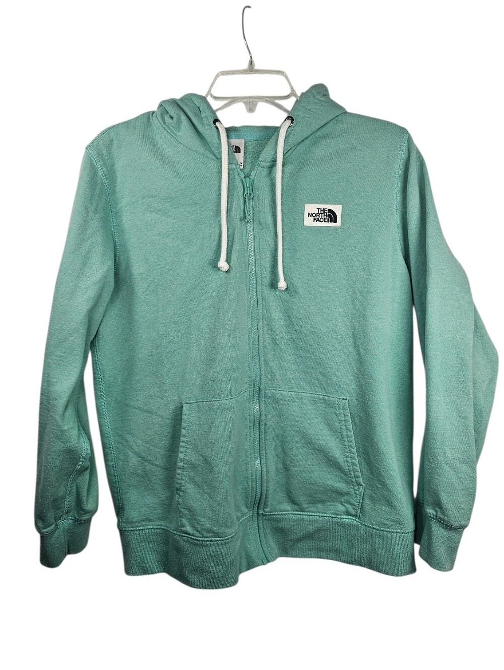 North Face Women's Heritage Patch Full Zip Hoodie Seafoam Green Women's Size M